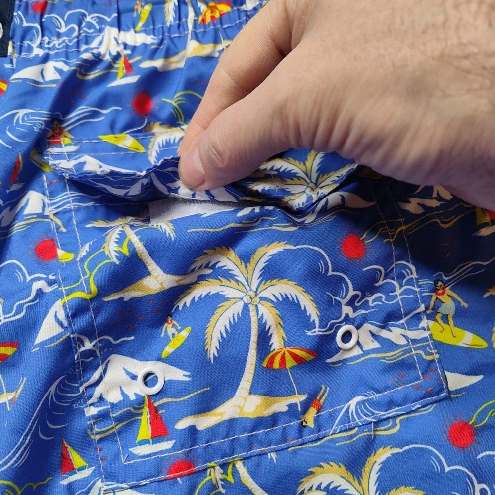 TAILORBYRD Men Size‎ Medium Blue Hawaiian Surfer Brief Lined 7
